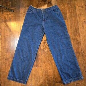 Vintage J.G. Hook High Waisted Denim Jean Size 12 Corduroy Trim Straight Leg